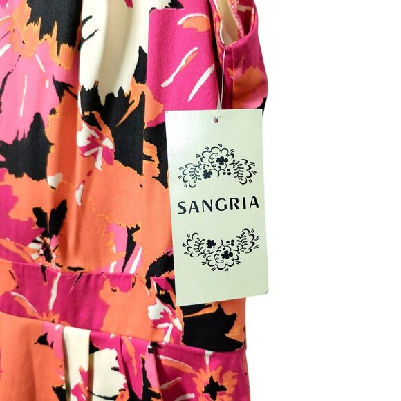 NEW Sangria Floral Women's Size 10 Sleeveless Pleated Zip Stretch Pockets - Picture 6 of 8